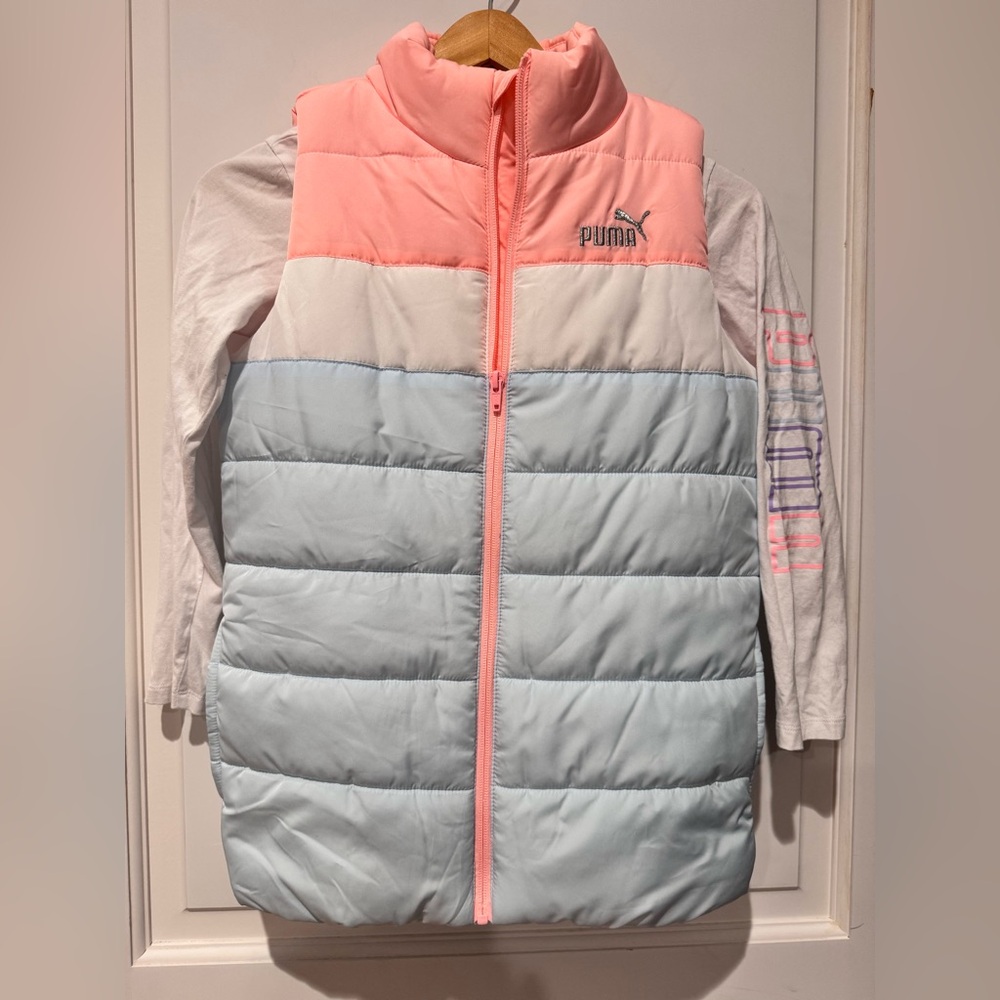 Puma girls vest and long sleeve matching set size Medium (10/12)